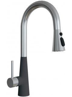 Смеситель для кухни Florentina Вита PRO с выдвижным изливом чёрный